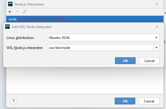 WSL Ubuntu Node.js interpreter in WebStorm